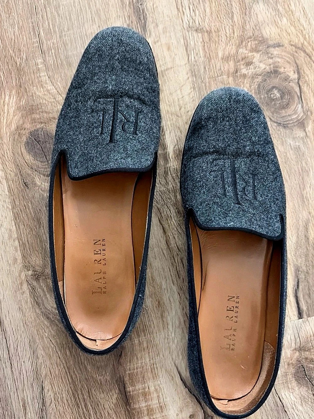 Lauren Ralph Lauren Gray Logo Loafers
